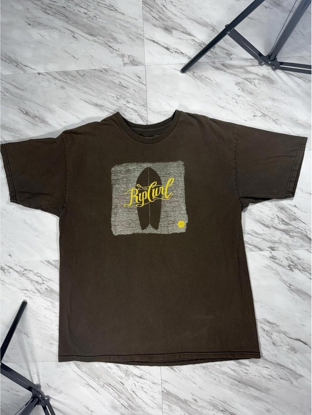 Rip Curl Surfboard Graphic Tee Brown XL Surf Vintage Vibe #8